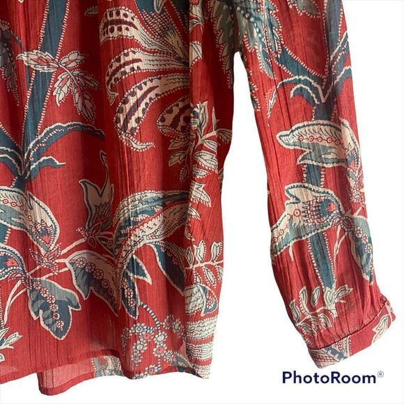 Ann Taylor Loft flowy floral bohemian blouse | top - Picture 4 of 12